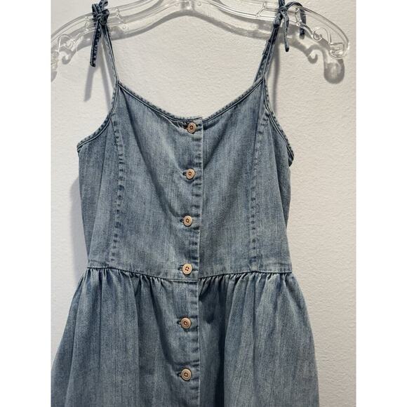 POLO RALPH LAUREN Girls Dress Size 12 Denim Tank Pockets Button Front Classic - Picture 3 of 8